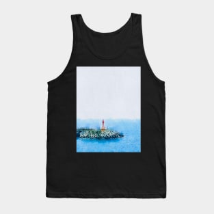 Lighthouse ,Watercolor painting on a textured watercolor paper Tank Top